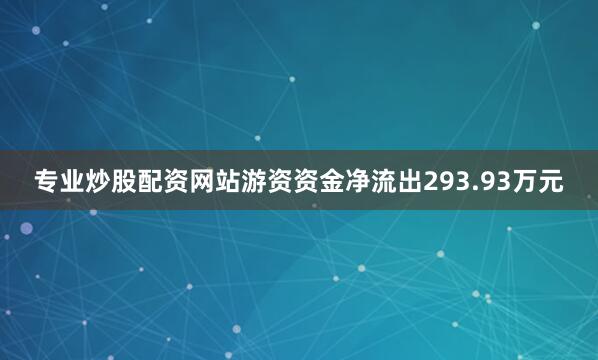 专业炒股配资网站游资资金净流出293.93万元